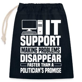 Soutien informatique - Sac cadeau en coton avec cordon (25 x 30 cm) - bleu marine - Devant