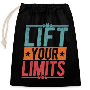 Lift Your Limits Weight Lifting Workout Training - Closable cotton gift bag (25x30cm) - black - Front
