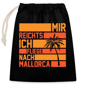 Party Urlaub Mallorca - Verschließbarer Geschenkbeutel aus Baumwolle (25x30cm) - Schwarz - Vorne