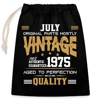 Vintage Aged To Perfection July 1975 - Closable cotton gift bag (25x30cm) - black - Front