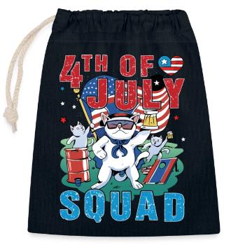 4th of july Squad - Closable cotton gift bag (25x30cm) - navy - Front