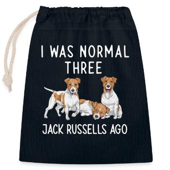 Jack Russell Terrier - Sac cadeau en coton avec cordon (25 x 30 cm) - bleu marine - Devant