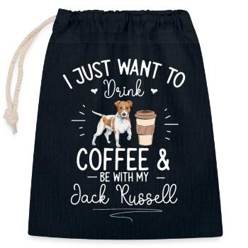 Jack Russell Terrier - Sac cadeau en coton avec cordon (25 x 30 cm) - bleu marine - Devant