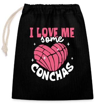 Spanischer Humor Conchas Mexikanisches Brot - Verschließbarer Geschenkbeutel aus Baumwolle (25x30cm) - Schwarz - Vorne
