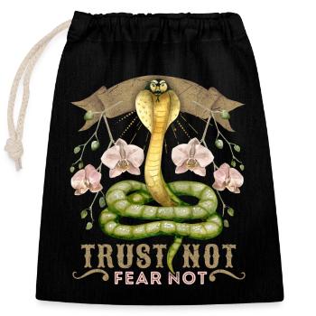 Cobra Serpent Vintage Style Sombre Academia Esthétique - Sac cadeau en coton avec cordon (25 x 30 cm) - noir - Devant