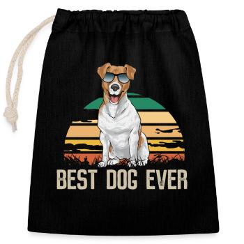 Jack Russell Terrier - Sac cadeau en coton avec cordon (25 x 30 cm) - noir - Devant