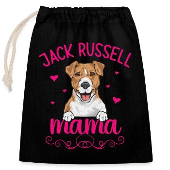 Jack Russell Terrier - Verschließbarer Geschenkbeutel aus Baumwolle (25x30cm) - Schwarz - Vorne