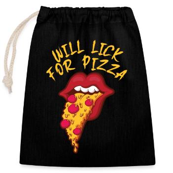 Pizza Restauration rapide Cuisine italienne - Sac cadeau en coton avec cordon (25 x 30 cm) - noir - Devant