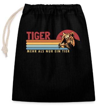 Tiger mehr als ein Tier Königstiger Sibirischer - Verschließbarer Geschenkbeutel aus Baumwolle (25x30cm) - Schwarz - Vorne