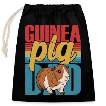 Cochon d’Inde Papa Cavy Amant Rongeur - Sac cadeau en coton avec cordon (25 x 30 cm) - noir - Devant