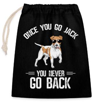 Jack Russell Terrier - Verschließbarer Geschenkbeutel aus Baumwolle (25x30cm) - Schwarz - Vorne