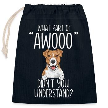 Jack Russell Terrier - Sac cadeau en coton avec cordon (25 x 30 cm) - bleu marine - Devant