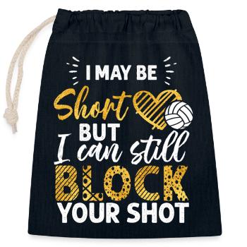 Je peux bloquer votre tir Volleyball de plage - Sac cadeau en coton avec cordon (25 x 30 cm) - bleu marine - Devant