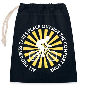 MTB Road Bike Cyclist Leave your comfort zone - Closable cotton gift bag (25x30cm) - navy - Front