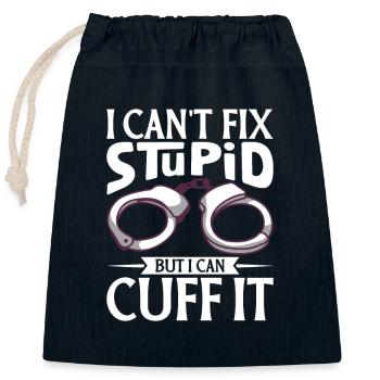 Police Cop Officer Police Office - Closable cotton gift bag (25x30cm) - navy - Front