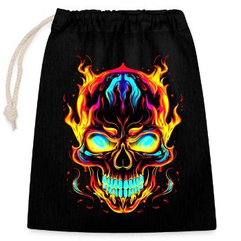 Evoke the Dark Side: Unique Skull Gothic - Closable cotton gift bag (25x30cm) - black - Front