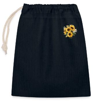 Cool Patch Tournesol Fleurs Jaunes Humour Floral - Sac cadeau en coton avec cordon (25 x 30 cm) - bleu marine - Devant