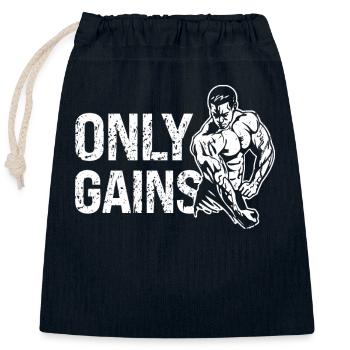 Only increases - - Closable cotton gift bag (25x30cm) - navy - Front