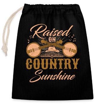 Élevé sur le soleil du pays - Sac cadeau en coton avec cordon (25 x 30 cm) - noir - Devant