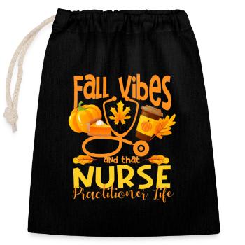 Autumn mood and the nurse-practitioner - Closable cotton gift bag (25x30cm) - black - Front