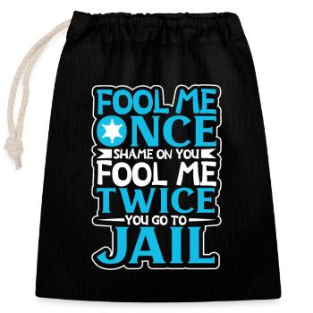 Police Cop Officer Police Office - Closable cotton gift bag (25x30cm) - black - Front
