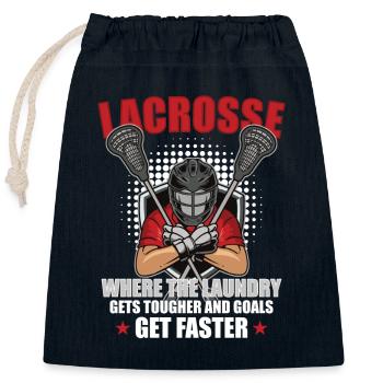 Lacrosse-spieler Lacrosse-trainer Lax Player - Verschließbarer Geschenkbeutel aus Baumwolle (25x30cm) - Navy - Vorne