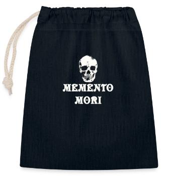 Memento Mori, everything earthly is transient - Closable cotton gift bag (25x30cm) - navy - Front