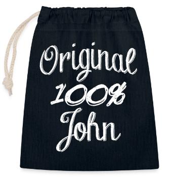 Original 100% John - Closable cotton gift bag (25x30cm) - navy - Front