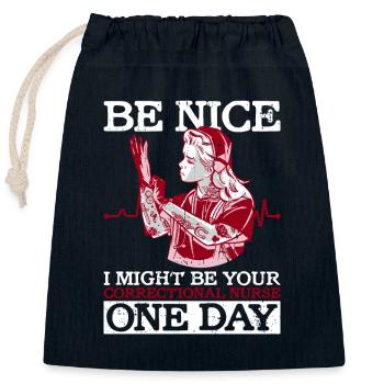 Gefängniskrankenpflege-design Für - Closable cotton gift bag (25x30cm) - navy - Front