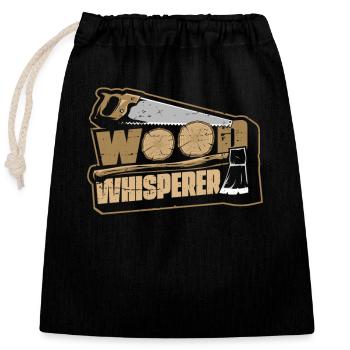 Bois Chuchoteur Charpentier Technicien bois Charpentier - Sac cadeau en coton avec cordon (25 x 30 cm) - noir - Devant