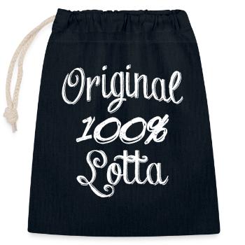 Original 100% Lotta - Verschließbarer Geschenkbeutel aus Baumwolle (25x30cm) - Navy - Vorne
