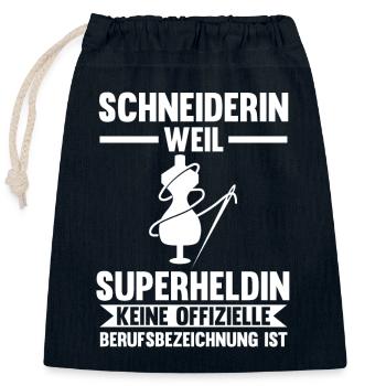 Näher Schneiderin - Verschließbarer Geschenkbeutel aus Baumwolle (25x30cm) - Navy - Vorne