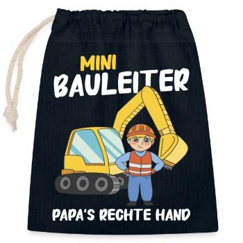 Bauleiter Bauleitung - Verschließbarer Geschenkbeutel aus Baumwolle (25x30cm) - Navy - Vorne