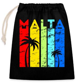 Malta Urlaub Design Mittelmeer Insel Reise Malta - Verschließbarer Geschenkbeutel aus Baumwolle (25x30cm) - Schwarz - Vorne