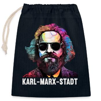 Communism Left Marxism Karl Marx - Closable cotton gift bag (25x30cm) - navy - Front