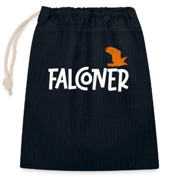 Fauconnerie Oiseau Faucon Chasse Fauconnier - Sac cadeau en coton avec cordon (25 x 30 cm) - bleu marine - Devant