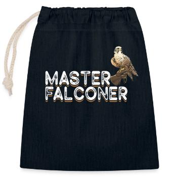 Fauconnerie Oiseau Faucon Chasse Fauconnier - Sac cadeau en coton avec cordon (25 x 30 cm) - bleu marine - Devant