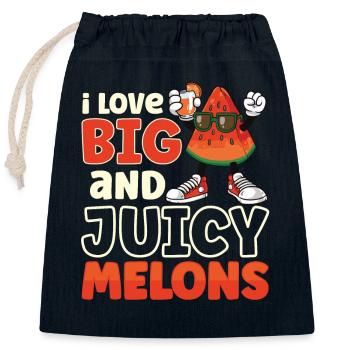 Pastèque Funny Fruit Drôle de dicton - Sac cadeau en coton avec cordon (25 x 30 cm) - bleu marine - Devant