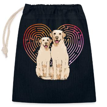 Labrador - Verschließbarer Geschenkbeutel aus Baumwolle (25x30cm) - Navy - Vorne