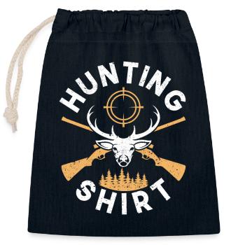 Chemise de chasse au cerf Whitetail Buck Antlers Elk Hunter - Sac cadeau en coton avec cordon (25 x 30 cm) - bleu marine - Devant