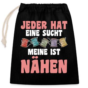 Schneidern Nähen - Verschließbarer Geschenkbeutel aus Baumwolle (25x30cm) - Schwarz - Vorne