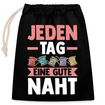 Schneidern Nähen - Verschließbarer Geschenkbeutel aus Baumwolle (25x30cm) - Schwarz - Vorne