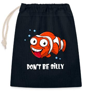 Lustiger Clownfisch Aquarium Cartoon Fisch Kinder - Verschließbarer Geschenkbeutel aus Baumwolle (25x30cm) - Navy - Vorne