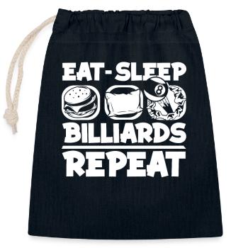 Eat Sleep Billiards Repeat Billardtisch Billiards - Verschließbarer Geschenkbeutel aus Baumwolle (25x30cm) - Navy - Vorne