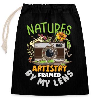 Photographie Photographie Photographe Appareil photo Image - Sac cadeau en coton avec cordon (25 x 30 cm) - noir - Devant
