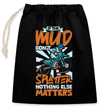 Motocross, moto tout-terrain, motocross, motocross - Sac cadeau en coton avec cordon (25 x 30 cm) - noir - Devant