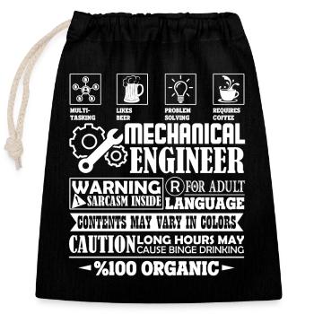 Mechanical Engineer Mechanical Engineer Jobs - Closable cotton gift bag (25x30cm) - black - Front