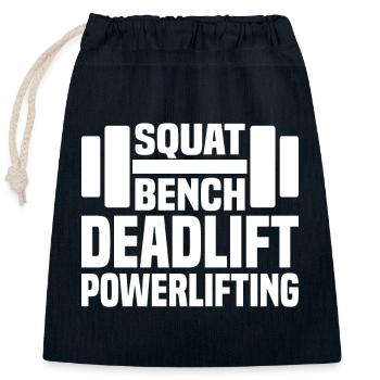Powerlifting Squat Bench Deadlift - Closable cotton gift bag (25x30cm) - navy - Front