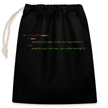 Programmierer Informatiker Nerd Softwareingenieur - Verschließbarer Geschenkbeutel aus Baumwolle (25x30cm) - Schwarz - Vorne