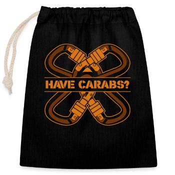Have Carabs Bouldern Sportklettern Speedklettern - Verschließbarer Geschenkbeutel aus Baumwolle (25x30cm) - Schwarz - Vorne